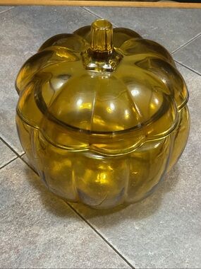 Anchor Hocking Amber Glass Pumpkin Jar